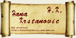 Hana Krstanović vizit kartica